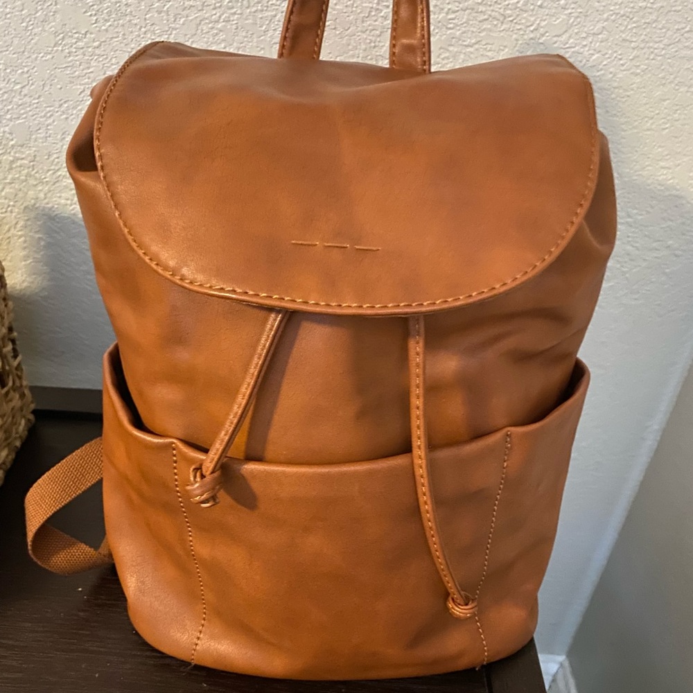 Faux leather backpack